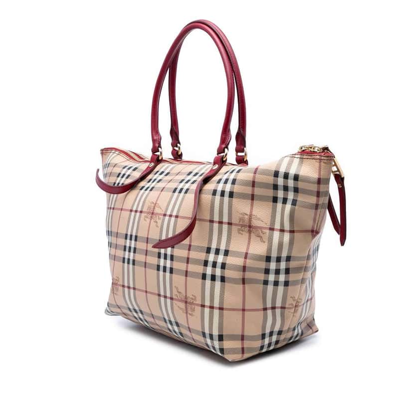 Burberry Medium Haymarket Check Coated Canvas Salisbury Tote Brown Canvas Good condition - Back View