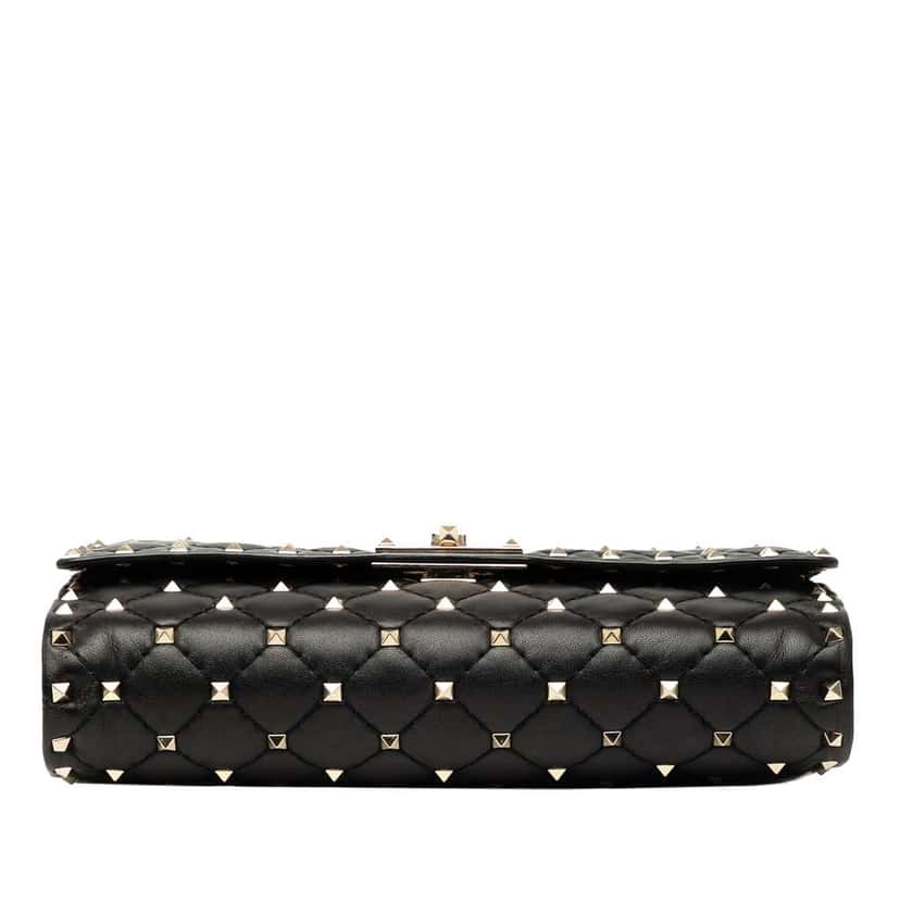 Valentino Nappa Rockstud Spike Wallet On Chain Black Leather Good condition - Inside View