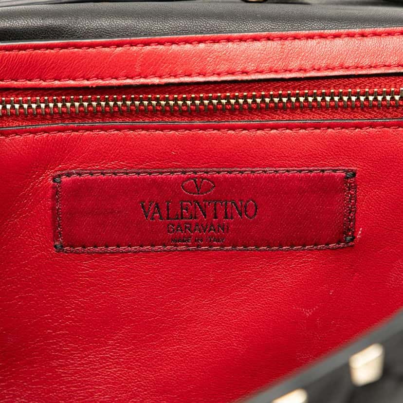 Valentino Nappa Rockstud Spike Wallet On Chain Black Leather Good condition - Box View
