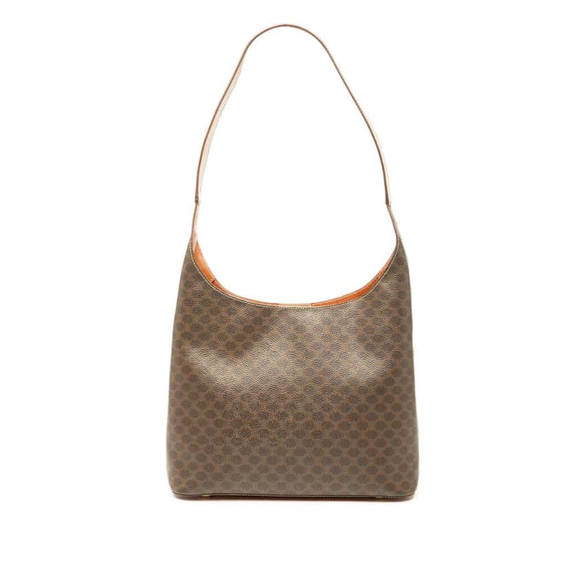 Celine Macadam Coated Canvas Shoulder Bag Brown Canvas Good condition - Front View
