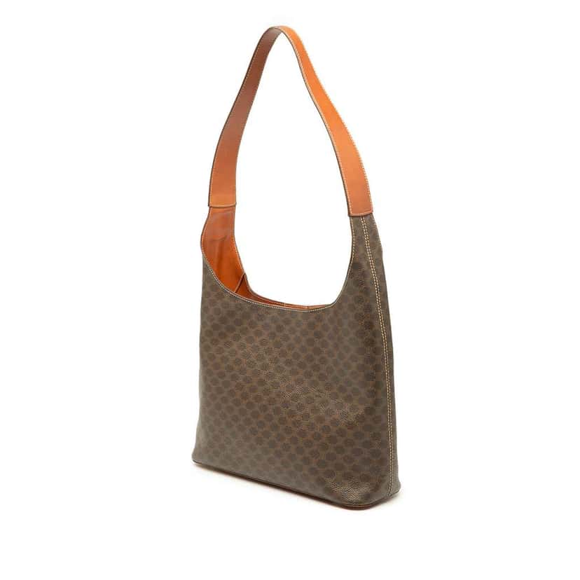 Celine Macadam Coated Canvas Shoulder Bag Brown Canvas Good condition - Back View