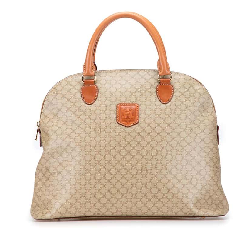 Celine Macadam Coated Canvas Dome Handbag Brown Canvas Good condition - Front View