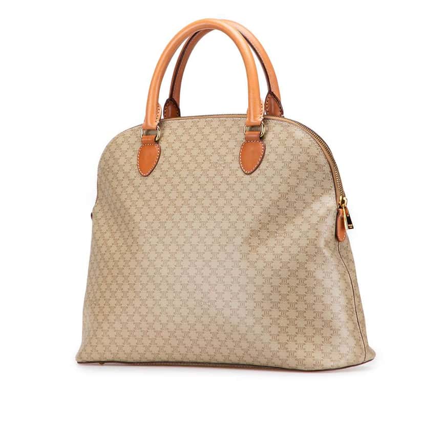 Celine Macadam Coated Canvas Dome Handbag Brown Canvas Good condition - Back View