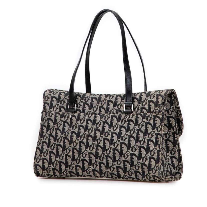 Dior Diorissimo Trotter Canvas Saddle Shoulder Bag Blue Canvas Good condition - Back View