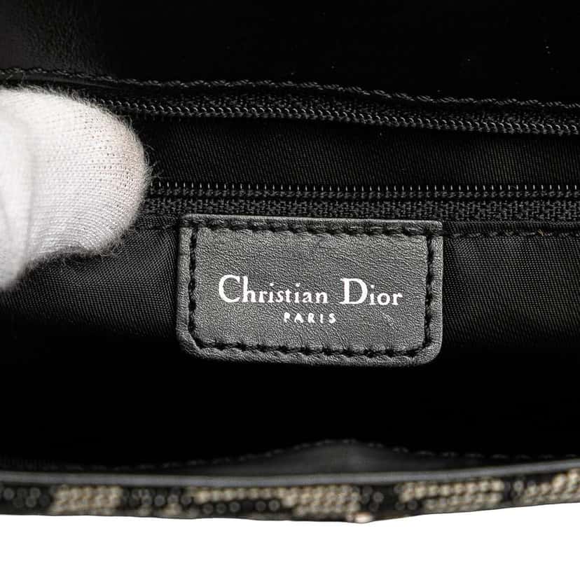 Dior Diorissimo Trotter Canvas Saddle Shoulder Bag Blue Canvas Good condition - Box View