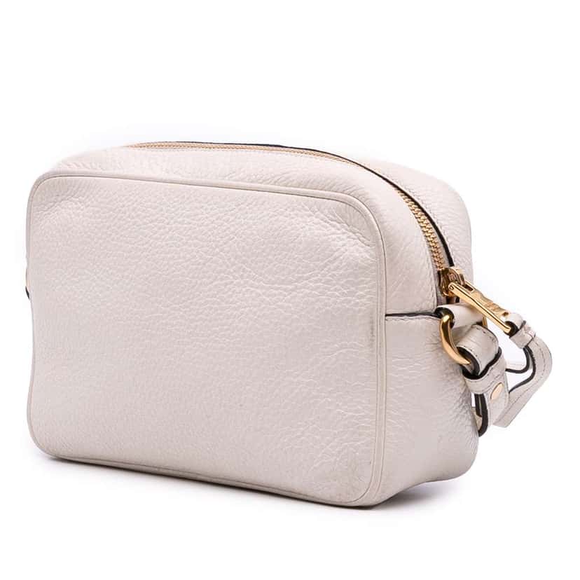 Prada Vitello Daino Camera Bag White Leather Good condition - Back View