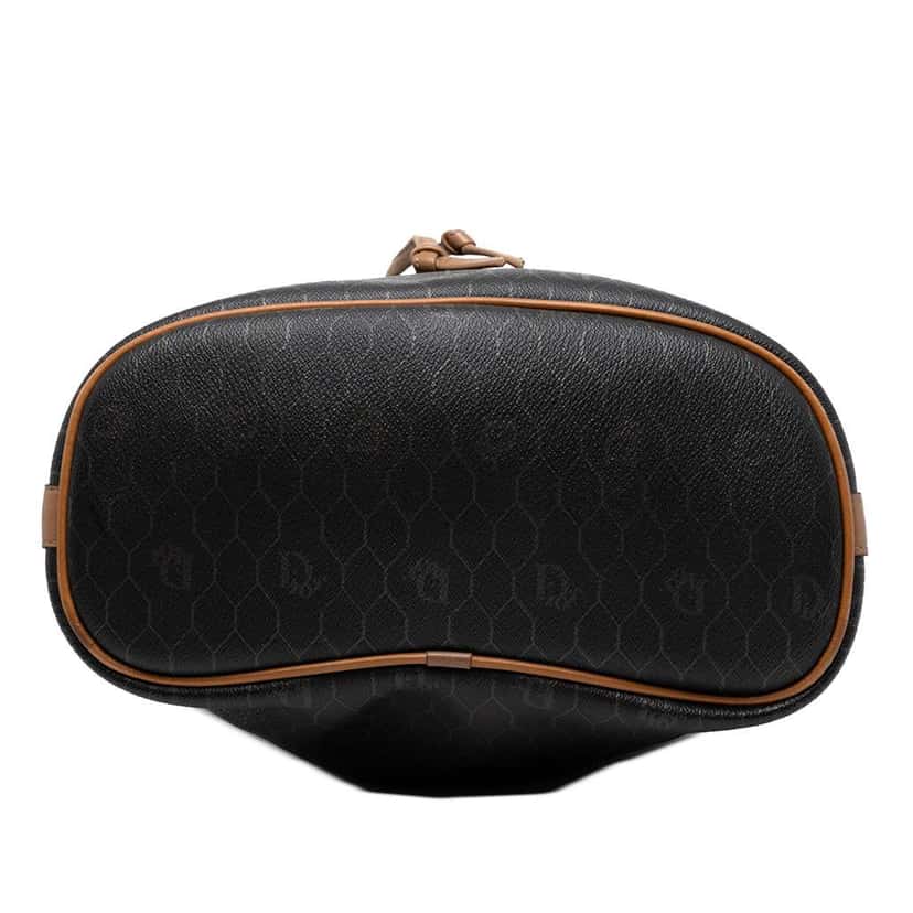 Dior Honeycomb Coated Canvas Drawstring Bucket Bag Black Canvas Good condition - Inside View