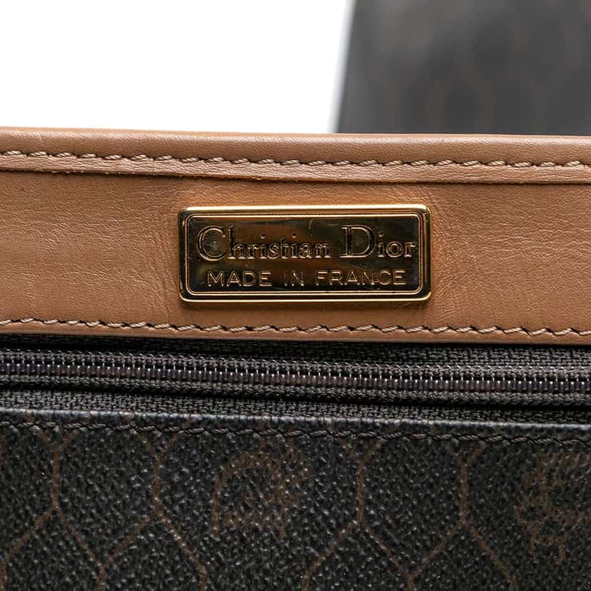 Dior Honeycomb Coated Canvas Drawstring Bucket Bag Black Canvas Good condition - Box View