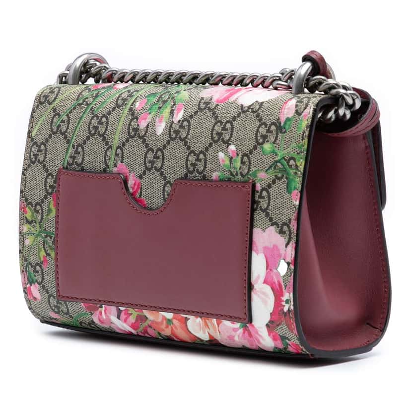 Gucci Small GG Supreme Blooms Padlock Crossbody Brown Canvas Good condition - Back View