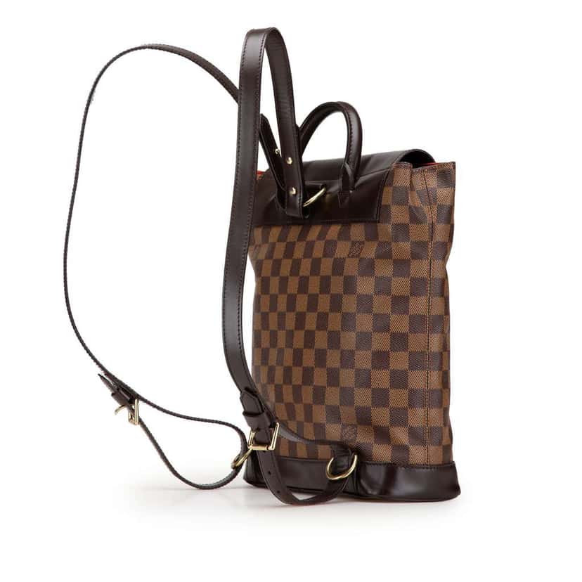 Louis Vuitton Damier Ebene Soho Brown Canvas Good condition - Back View