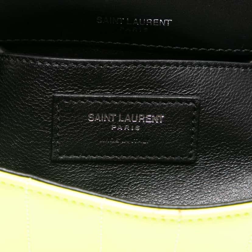 Saint Laurent Small Patent Monogram Vicky Chain Bag Yellow Leather Good condition - Box View
