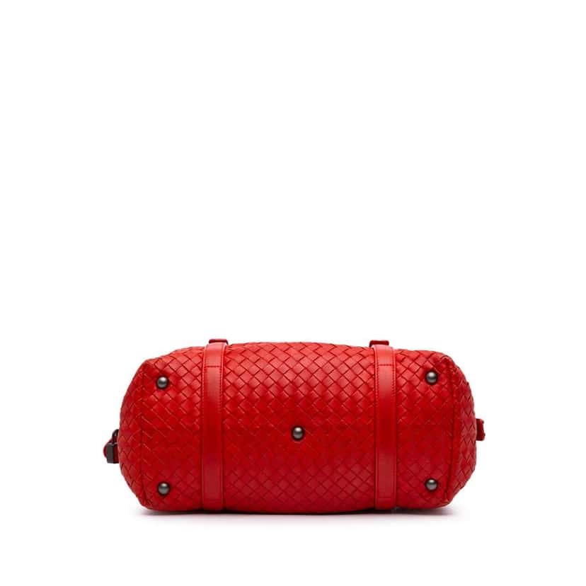 Bottega Veneta Nappa Intrecciato Montaigne Shoulder Bag Red Leather Good condition - Inside View