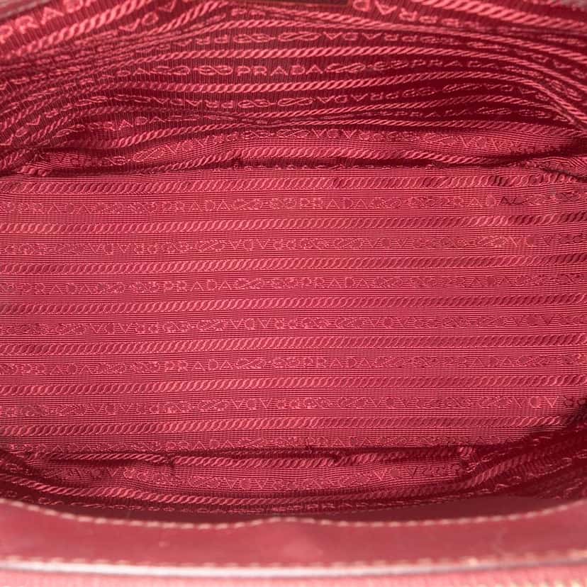 Prada Medium Saffiano Lux Galleria Double Zip Satchel Red Leather Good condition - Model View