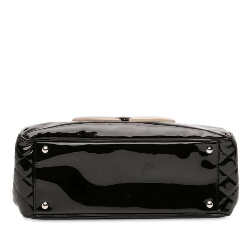 Chanel Small Patent Lipstick Tote Black Leather Good condition - Inside View