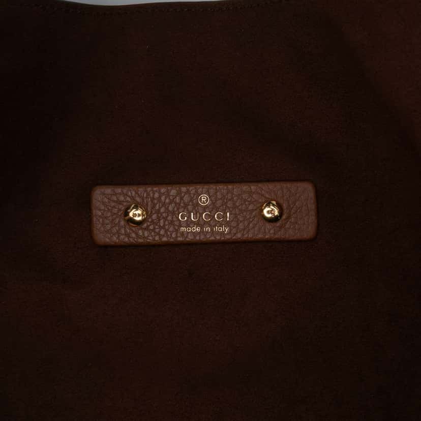 Gucci Maxi Grained Calfskin Softbit Hobo Brown Leather Good condition - Box View