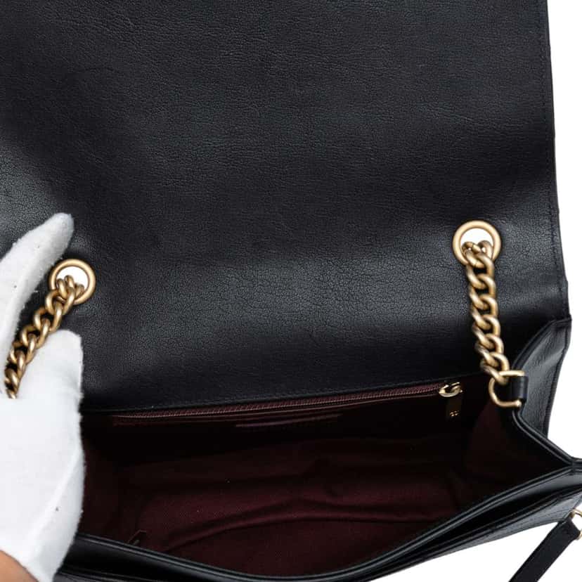Chanel Large Quilted Sheepskin Front Chain Flap Black Leather Good condition - Model View