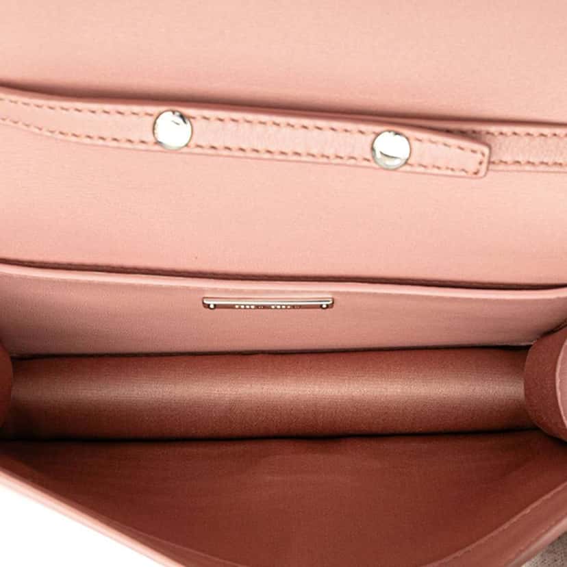 Miu Miu Matelasse Nappa Crystal Chain Buckle Crossbody Pink Leather Good condition - Model View