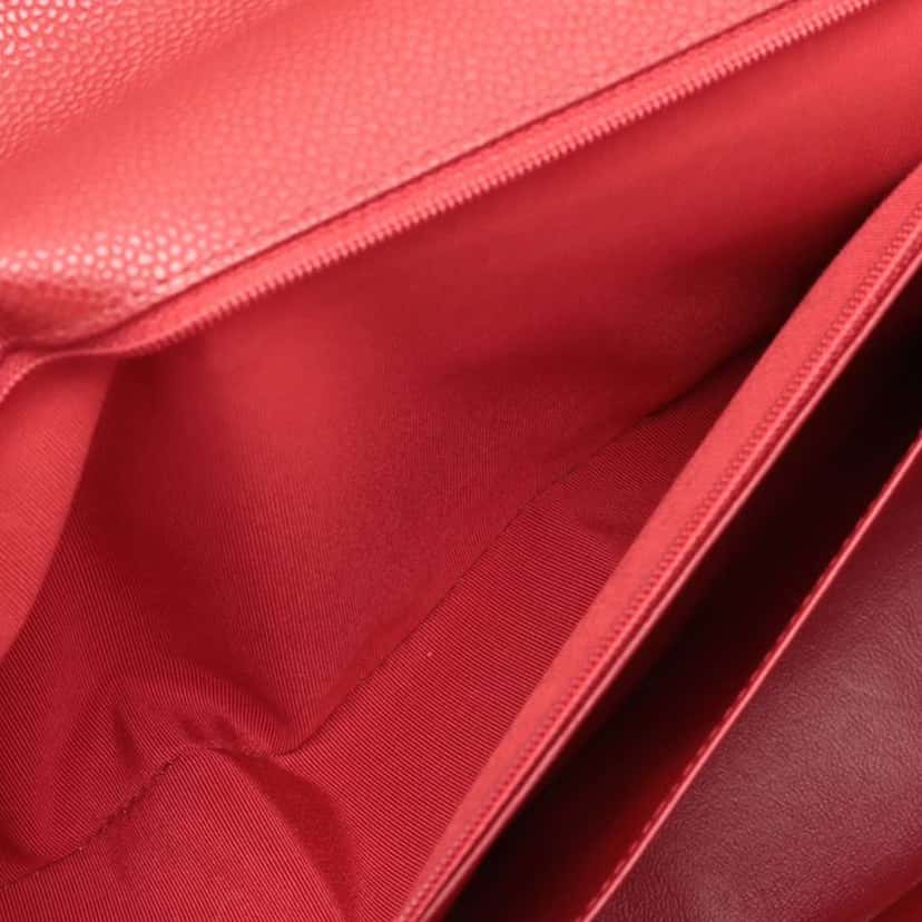 Chanel Maxi Classic Caviar Single Flap Red Leather Good condition - Box View