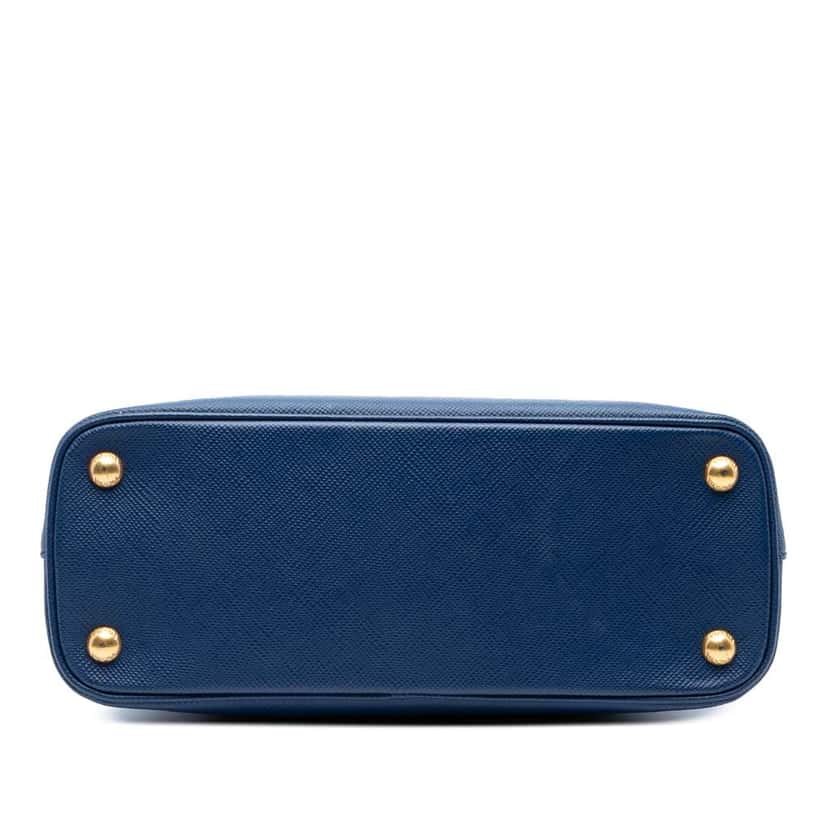 Prada Medium Saffiano Cuir Dome Satchel Blue Leather Good condition - Inside View