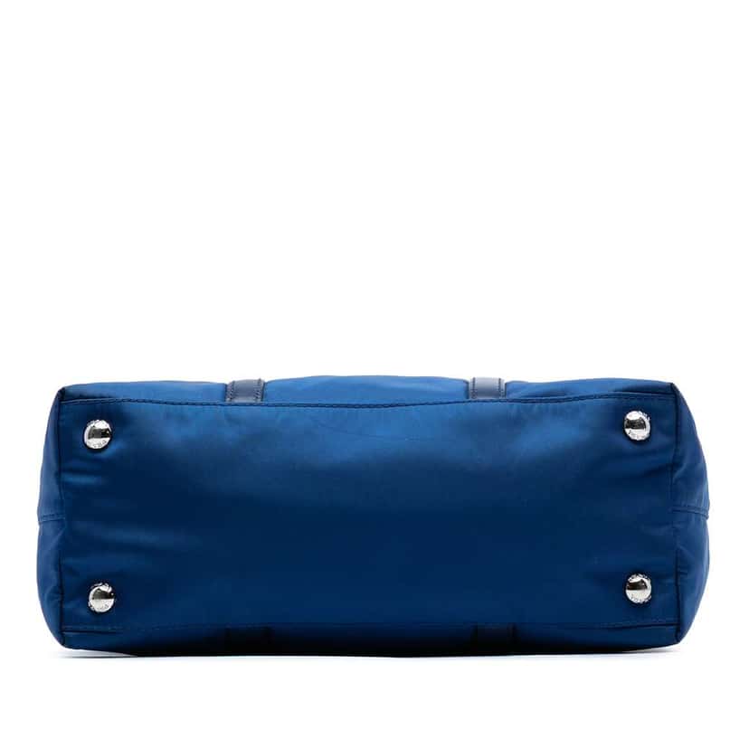 Prada Vitello Trimmed Tessuto Satchel Blue Good condition - Inside View