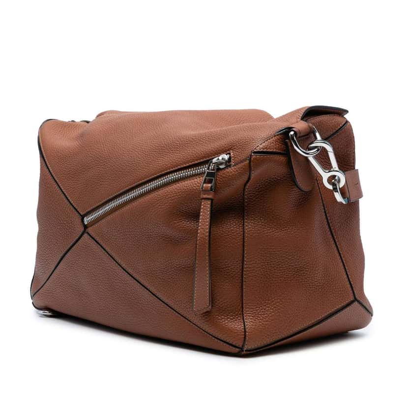 Loewe Large Calfskin Puzzle Satchel Brown Leather Very good condition - Back View