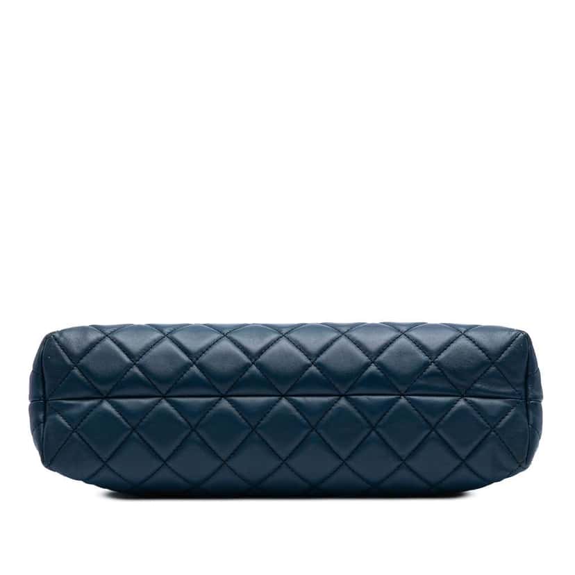 Chanel CC Quilted Lambskin Urban Delight Tote Blue Leather Good condition - Inside View
