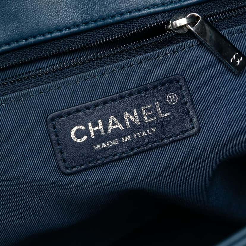 Chanel CC Quilted Lambskin Urban Delight Tote Blue Leather Good condition - Box View
