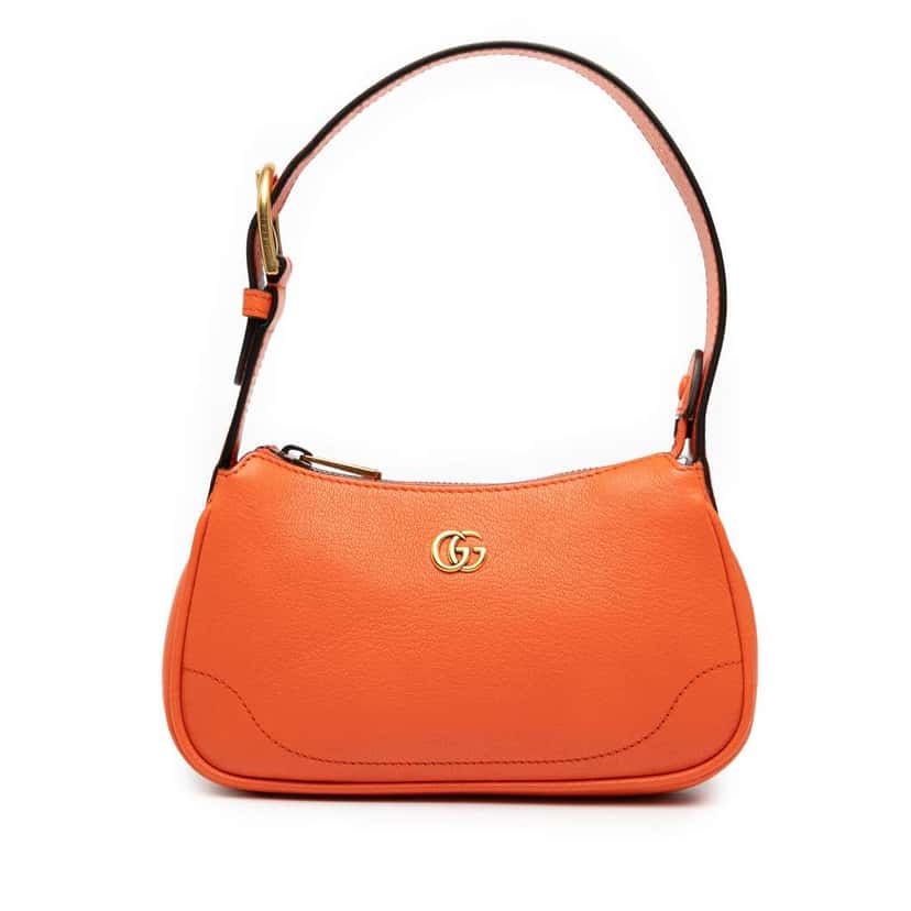 Gucci Mini Leather Aphrodite Shoulder Bag Orange Leather Good condition - Front View