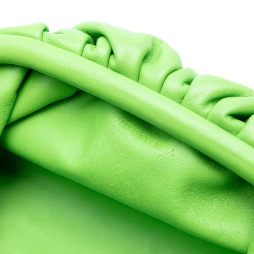 Bottega Veneta Lambskin The Mini Pouch Crossbody Green Leather Good condition - Box View