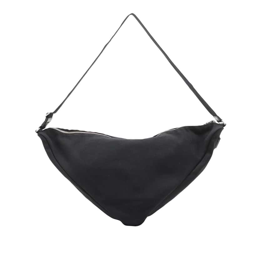 Prada Canvas Canapa Triangle Logo Shoulder Bag Black Canvas Good condition - Back View
