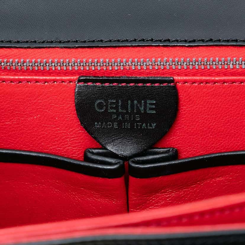 Celine Leather Triomphe Crossbody Black Leather Good condition - Box View