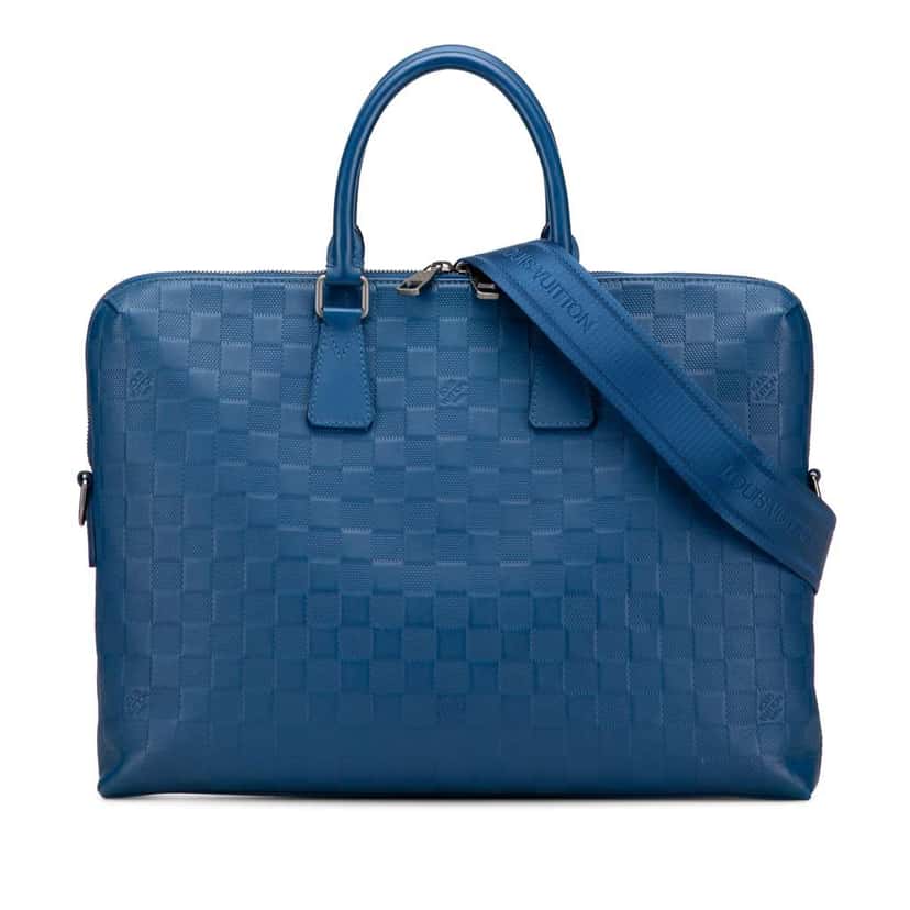 Louis Vuitton Damier Infini Porte Documents Jour Blue Leather Good condition - Front View