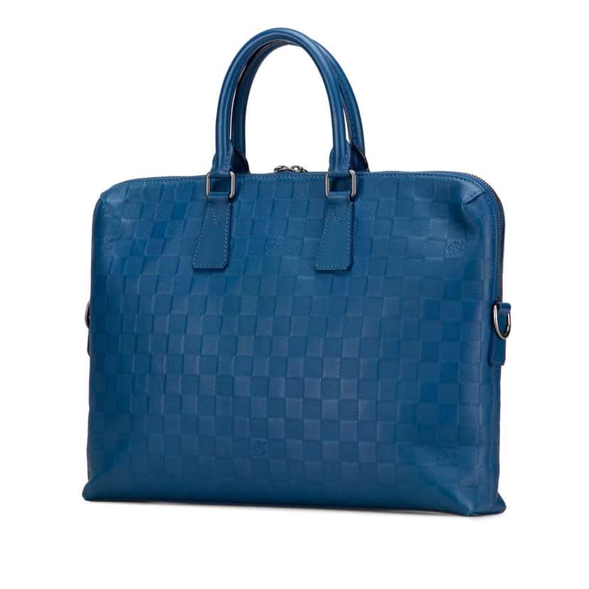 Louis Vuitton Damier Infini Porte Documents Jour Blue Leather Good condition - Back View