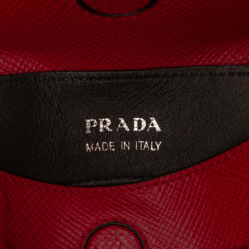 Prada Small Saffiano Cuir Double Handle Satchel Red Leather Good condition - Box View
