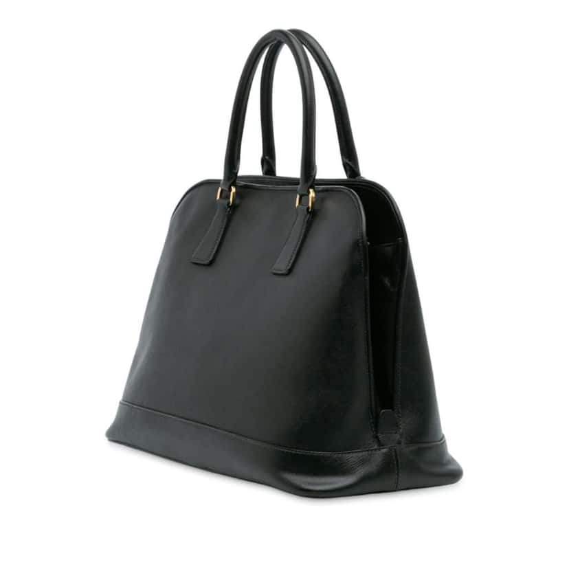 Prada Large Saffiano Lux Open Promenade Satchel Black Leather Good condition - Back View