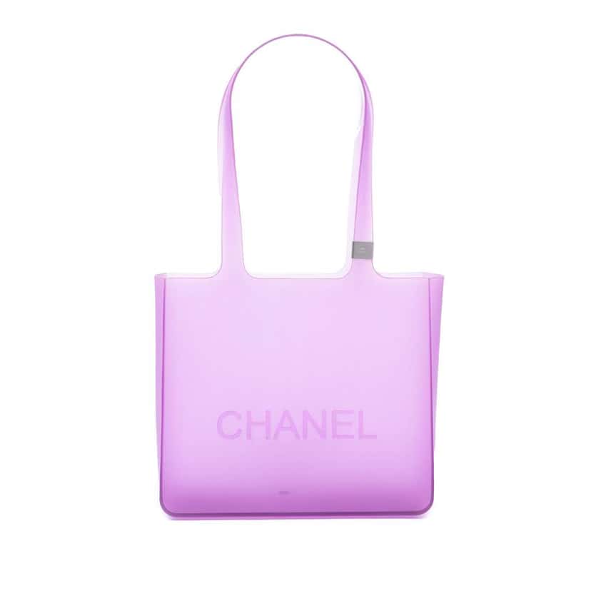 Chanel Small Rubber Logo Jelly Tote Purple Good condition - Front View