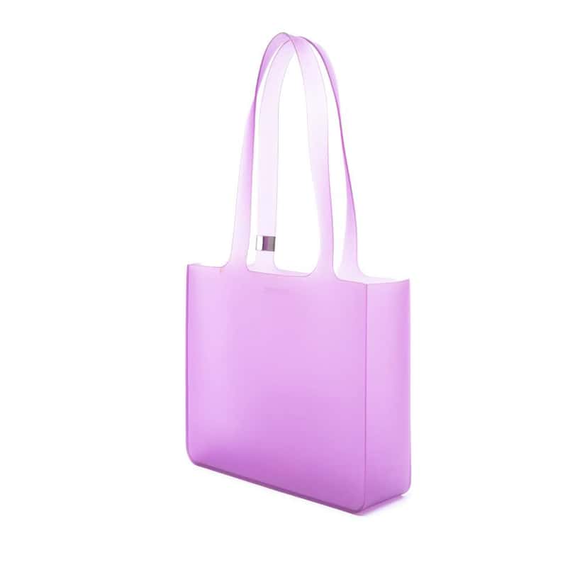 Chanel Small Rubber Logo Jelly Tote Purple Good condition - Back View