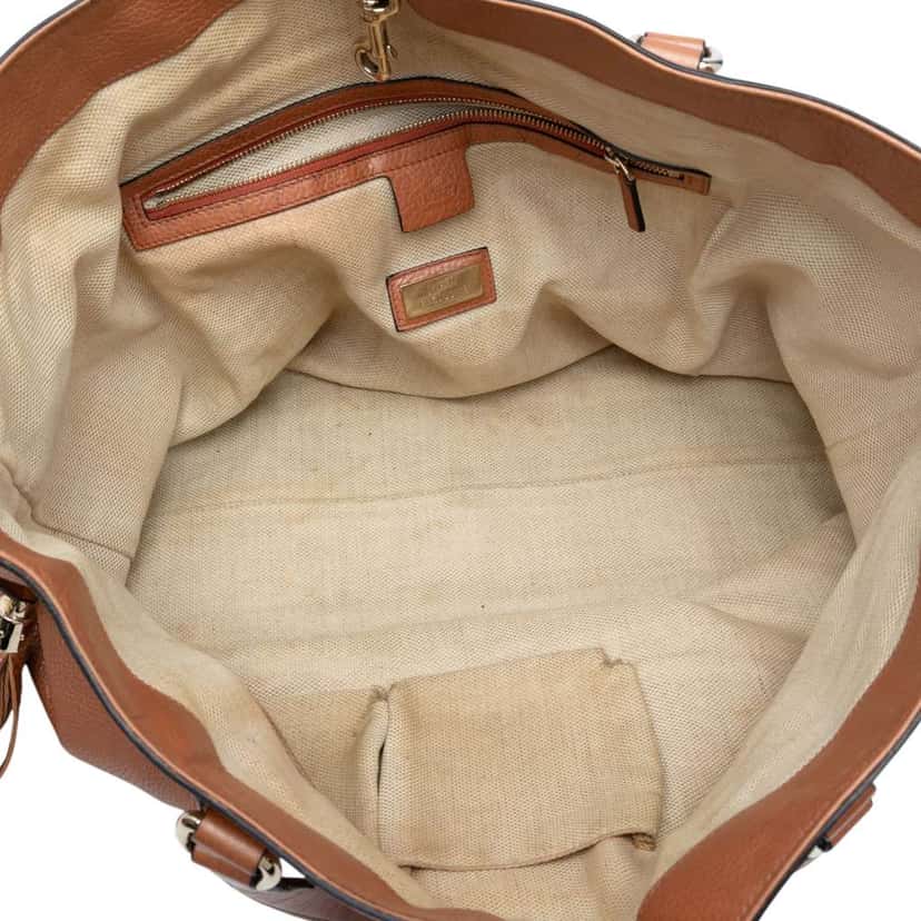 Gucci Large Leather Soho Working Tote Brown Leather Fair condition - Model View