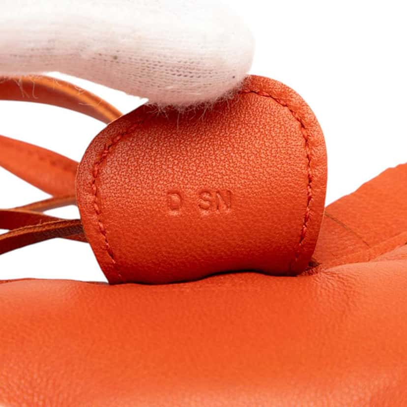 Hermès Milo Lambskin Grigri Rodeo Bag Charm MM Orange Leather Good condition - Inside View