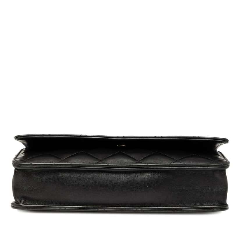 Chanel CC Quilted Lambskin Wallet On Chain Black Leather Good condition - Inside View