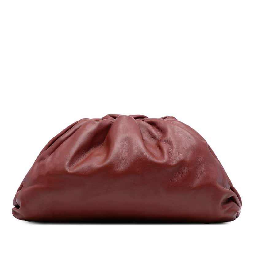 Bottega Veneta Teen Lambskin Pouch Red Leather Good condition - Front View
