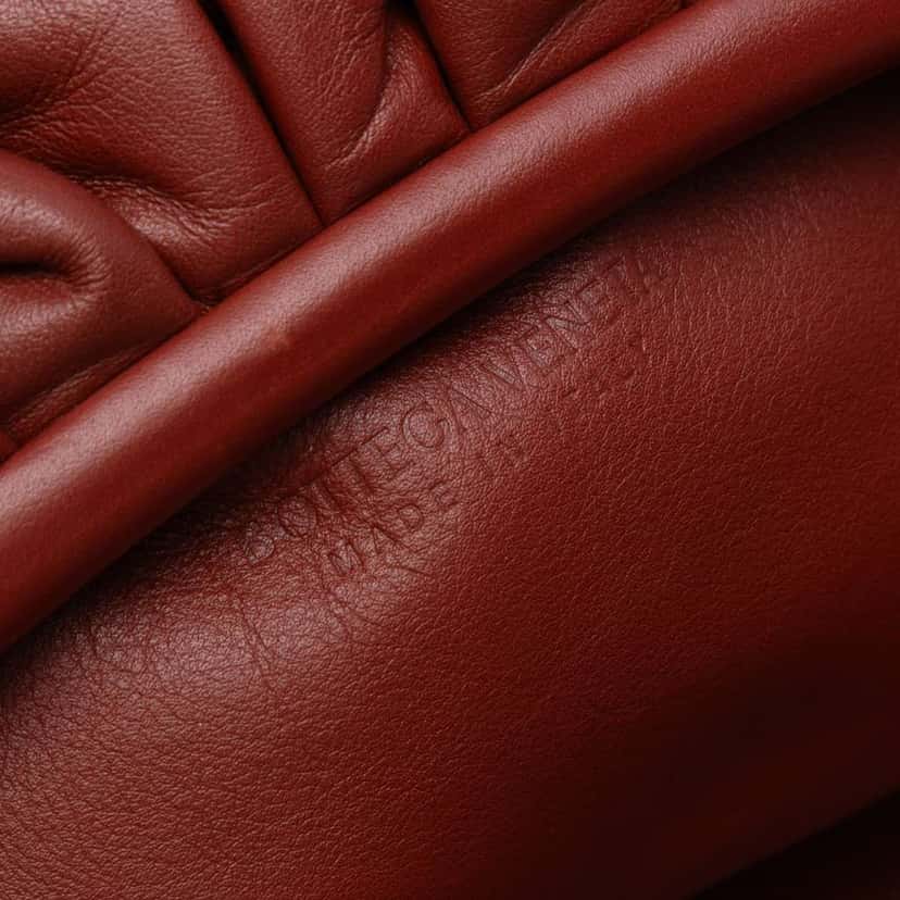Bottega Veneta Teen Lambskin Pouch Red Leather Good condition - Box View