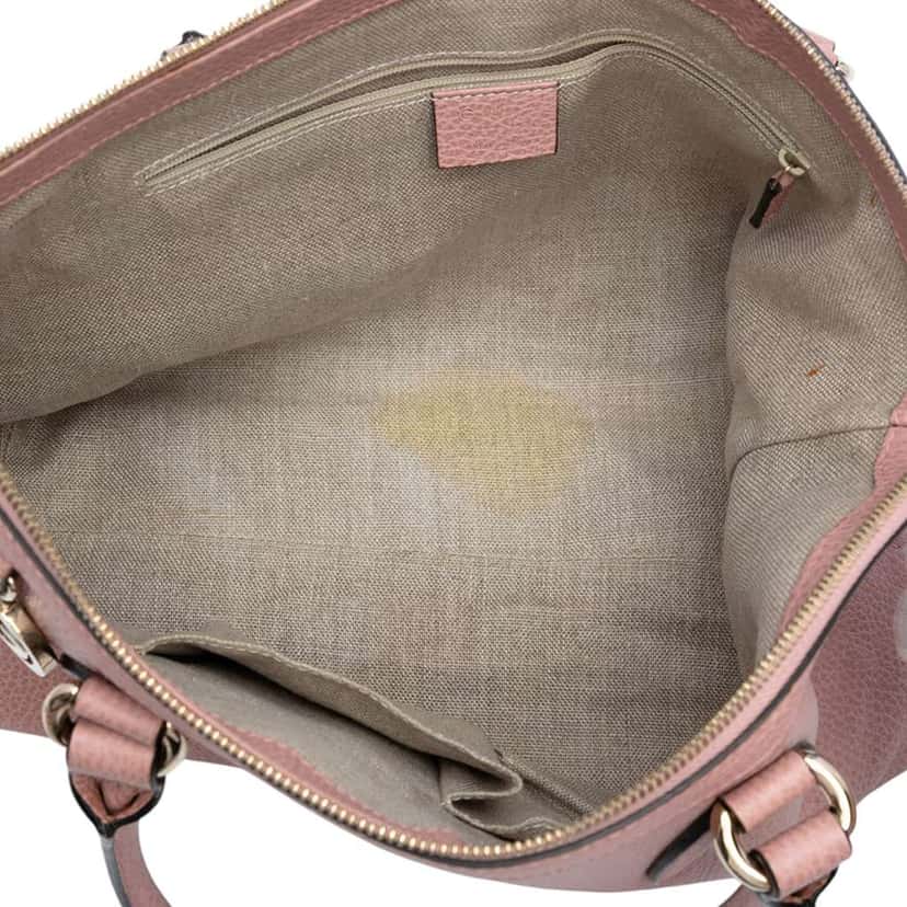 Gucci Dollar Calfskin GG Charm Satchel Pink Leather Very good condition - Model View