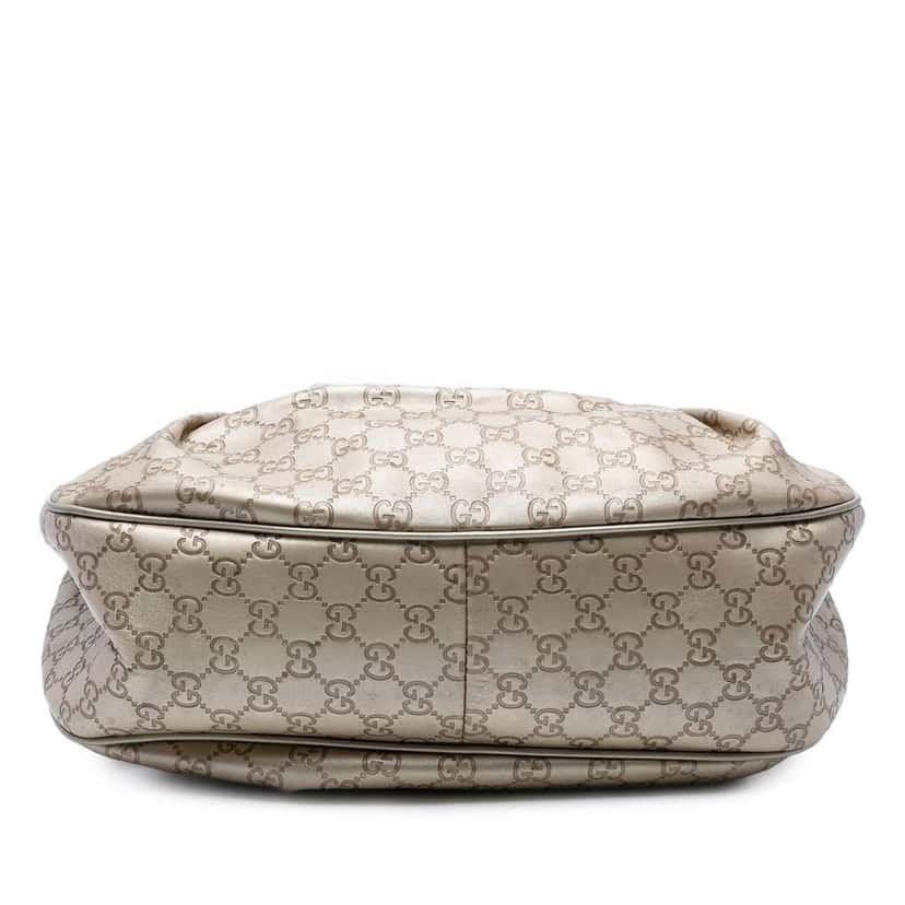 Gucci Metallic Guccissima Sukey Shoulder Bag Gold Leather Good condition - Inside View