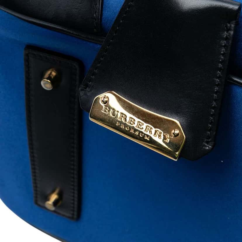 Burberry Satin Blaze Handbag Blue Satin Good condition - Box View