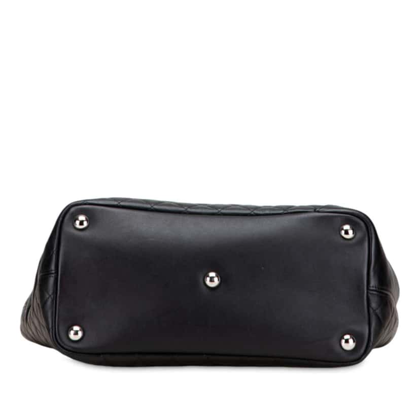 Chanel Large Quilted Calfskin Cambon Ligne Tote Black Leather Good condition - Inside View