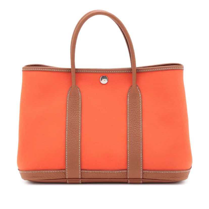 Hermès Toile and Negonda Garden Party 30 Orange Canvas Good condition - Front View