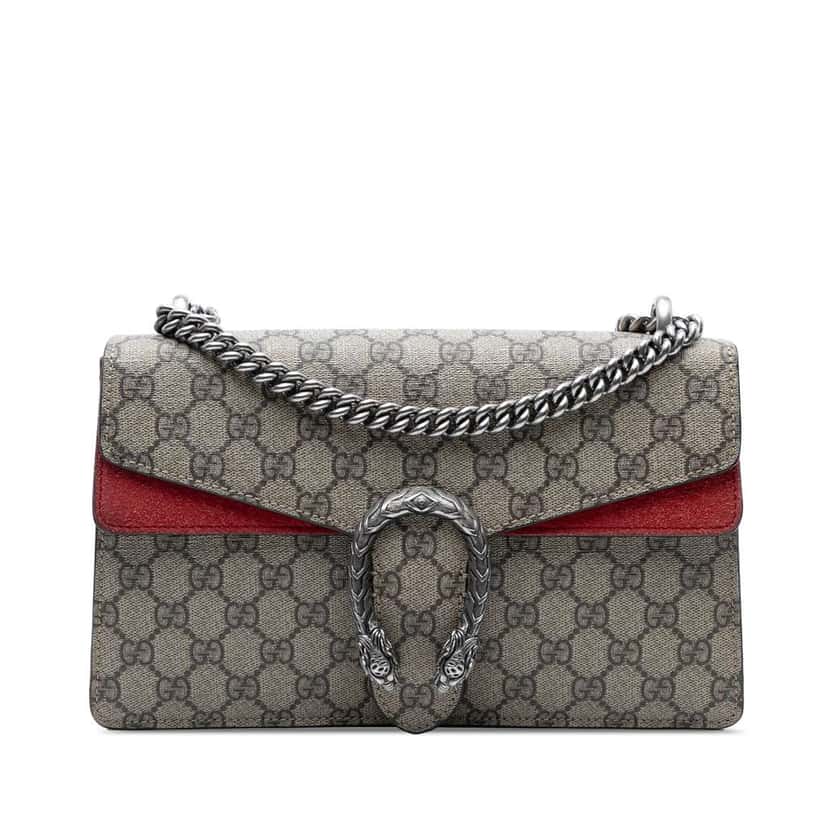 Gucci Medium GG Supreme Dionysus Shoulder Bag Brown Canvas Good condition - Front View