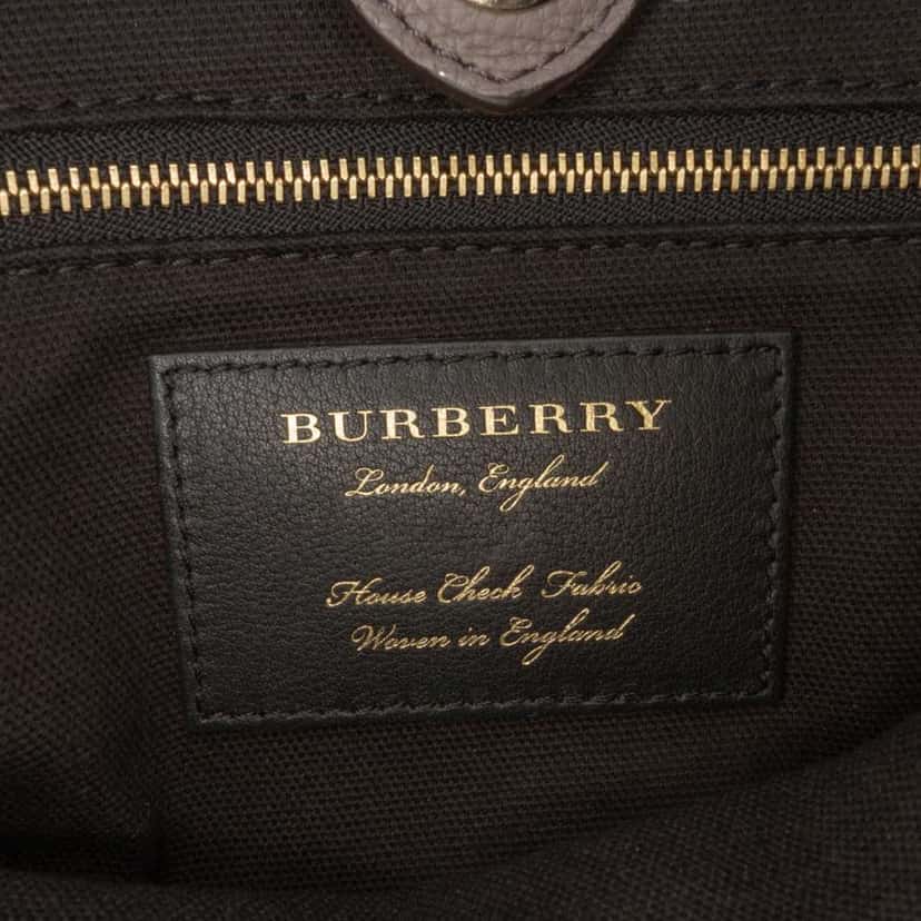Burberry Medium Leather and House Check Banner Satchel Brown Leather Fair condition - Box View