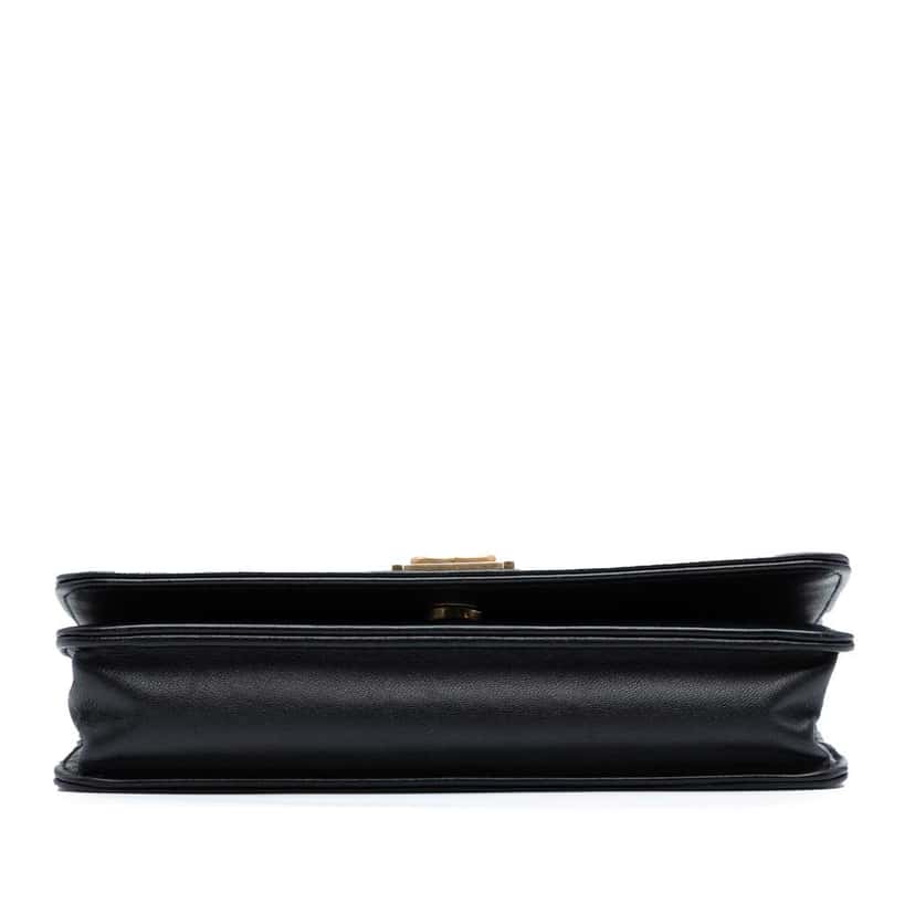 Chanel Chevron Quilted Calfskin Boy Wallet On Chain Black Leather Good condition - Inside View